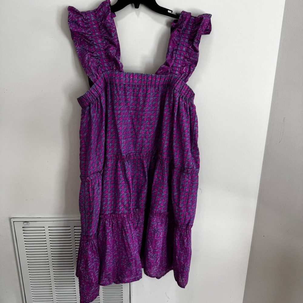 Uncle Frank Purple Sundress size large Summer Preppy Vacay Women's Cotton